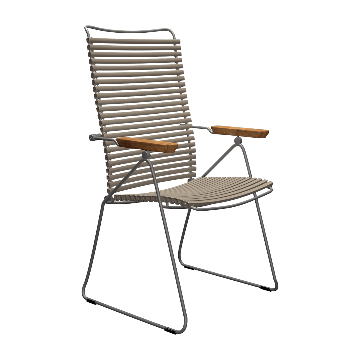 Chaise en métal et plastique beige avec accoudoirs 106,5x58,5cm Click - Houe - The Cool Republic