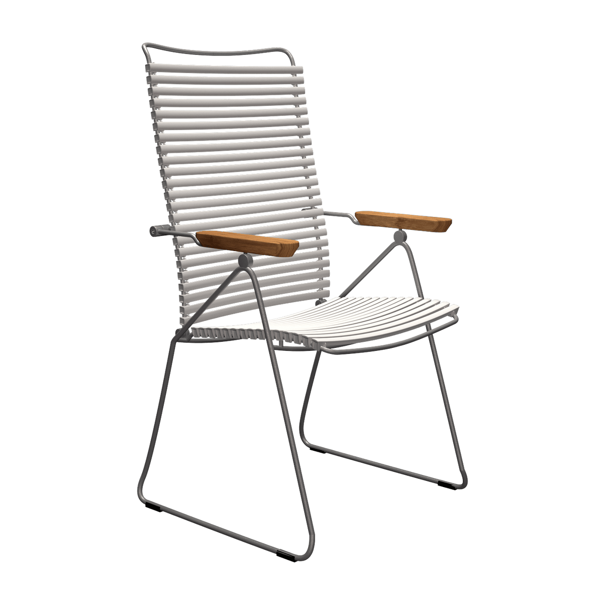 Chaise en métal et plastique blanc avec accoudoirs 106,5x58,5cm Click - Houe - The Cool Republic