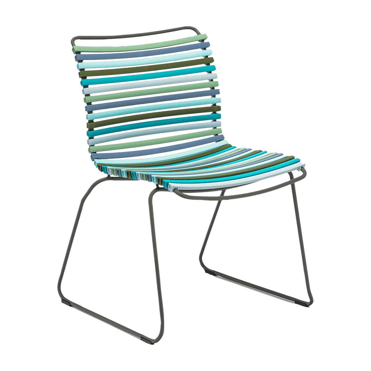 Chaise en métal et plastique bleu et vert multicolore CLICK - Houe - The Cool Republic
