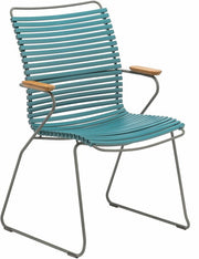 Chaise en métal et plastique bleu pétrole avec grand dossier CLICK - Houe - The Cool Republic