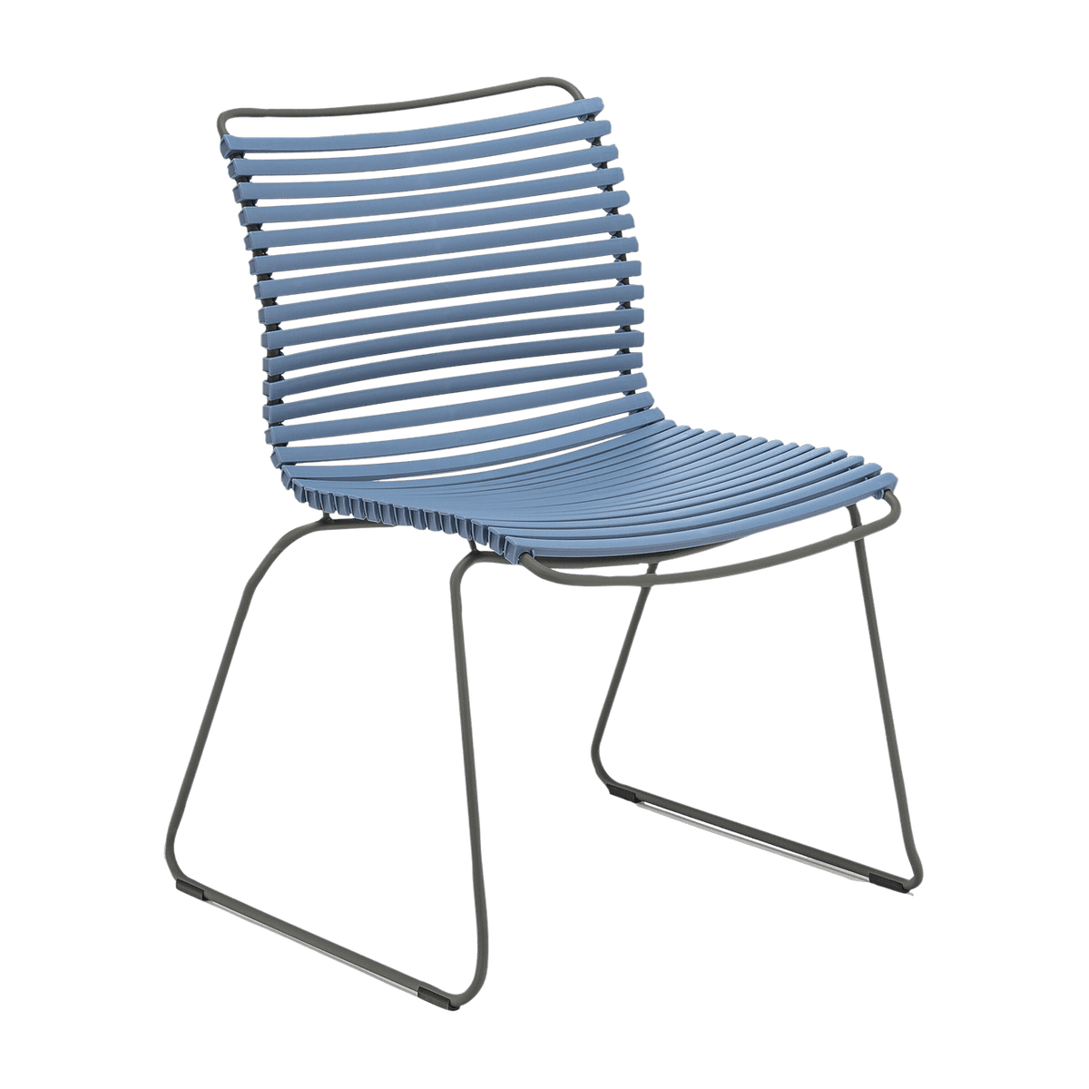 Chaise en métal et plastique bleu pigeon CLICK - Houe - The Cool Republic