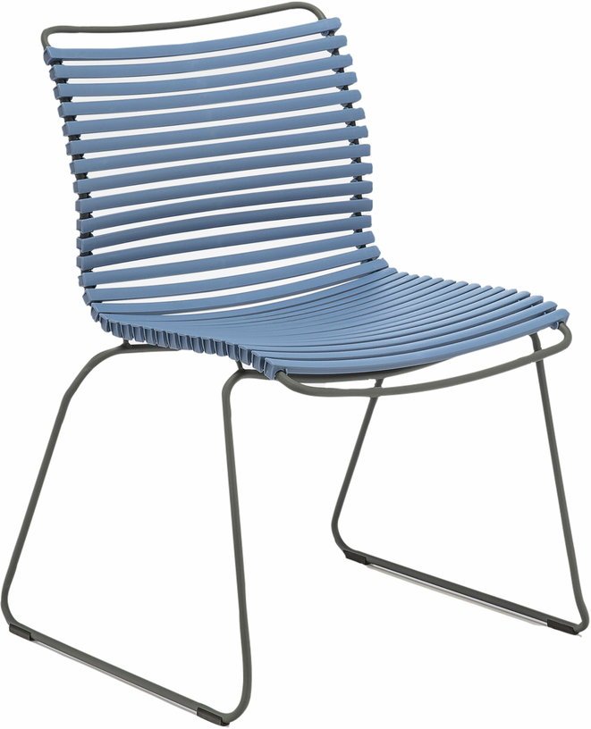 Chaise en métal et plastique bleu pigeon CLICK - Houe - The Cool Republic