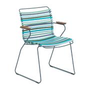 Chaise en métal et plastique multicolore combinaison 2 bleu et vert avec accoudoirs CLICK - Houe - The Cool Republic