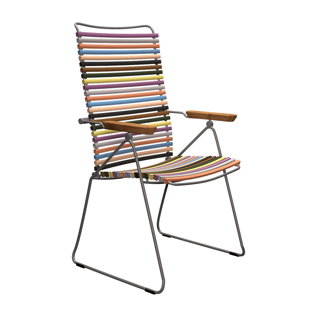 Chaise en métal et plastique multicolore rose avec accoudoirs 106,5x58,5cm Click - Houe - The Cool Republic