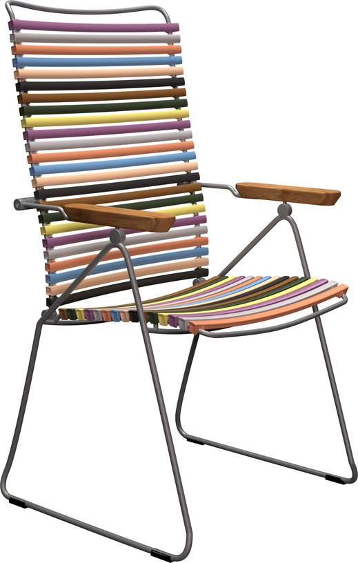 Chaise en métal et plastique multicolore rose avec accoudoirs 106,5x58,5cm Click - Houe - The Cool Republic