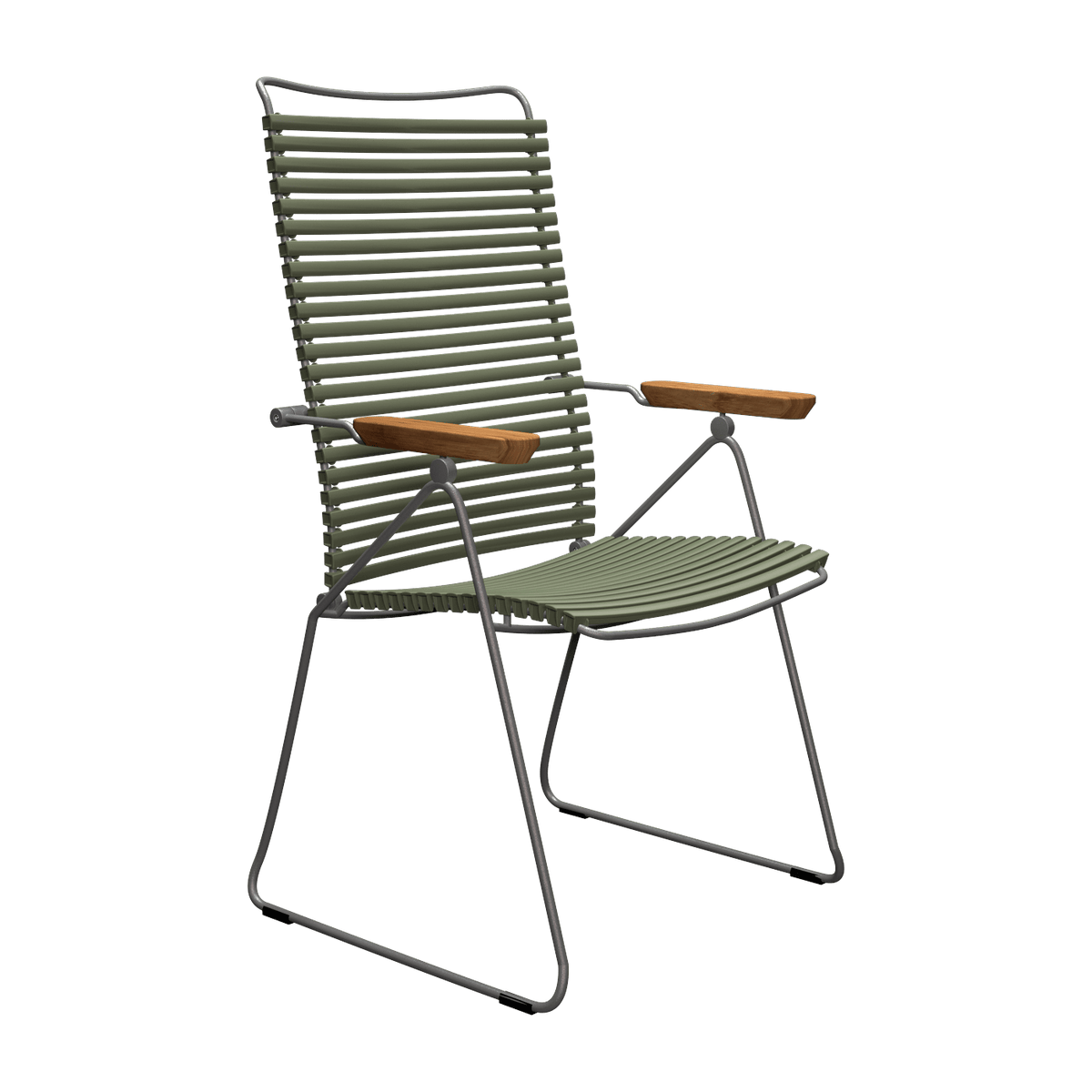 Chaise en métal et plastique olive avec accoudoirs 106,5x58,5cm Click - Houe - The Cool Republic
