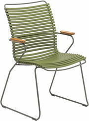 Chaise en métal et plastique vert olive avec grand dossier CLICK - Houe - The Cool Republic