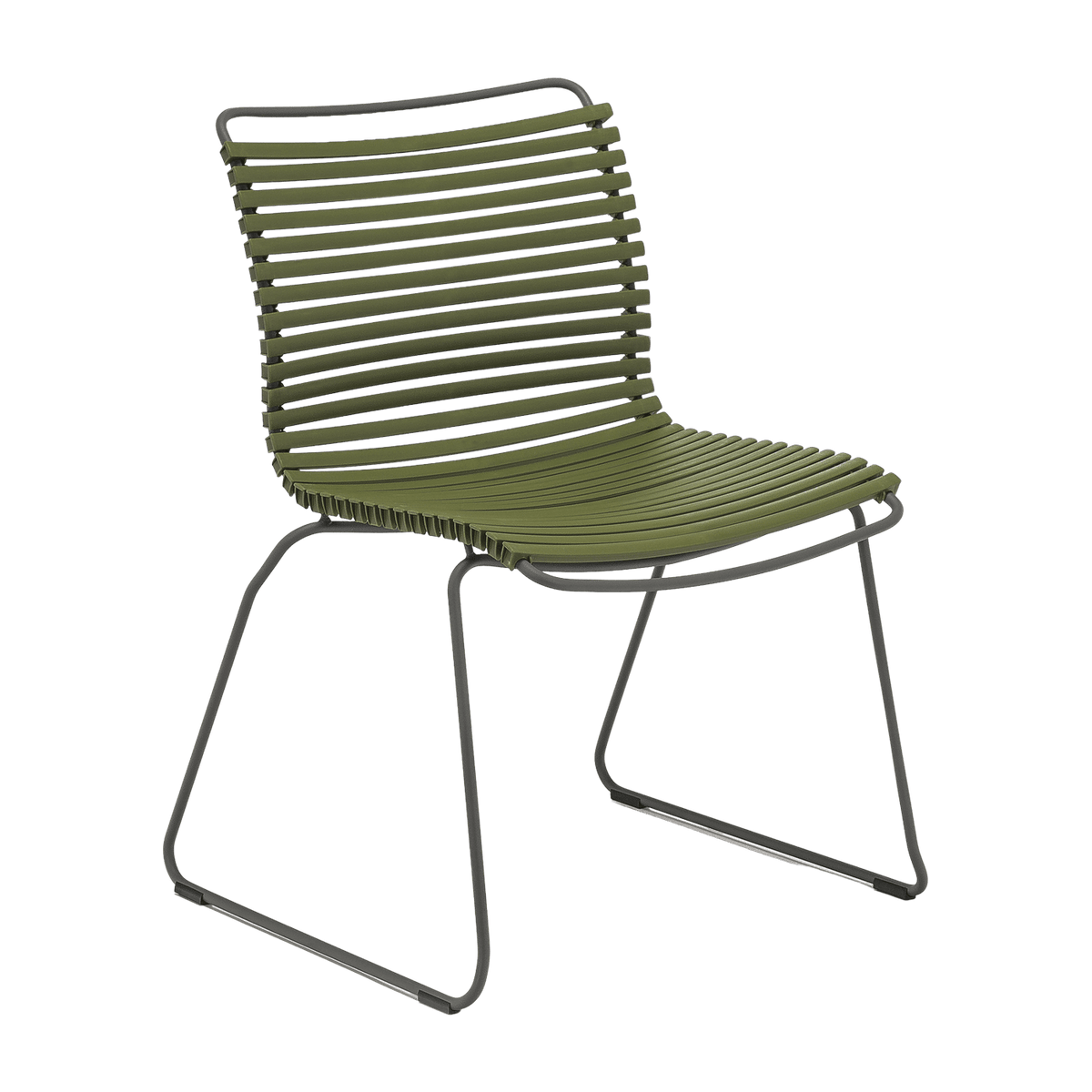 Chaise en métal et plastique vert olive CLICK - Houe - The Cool Republic