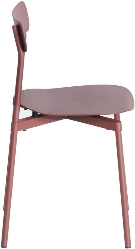 Chaise en métal rouge brun Fromme - Petite Friture - The Cool Republic