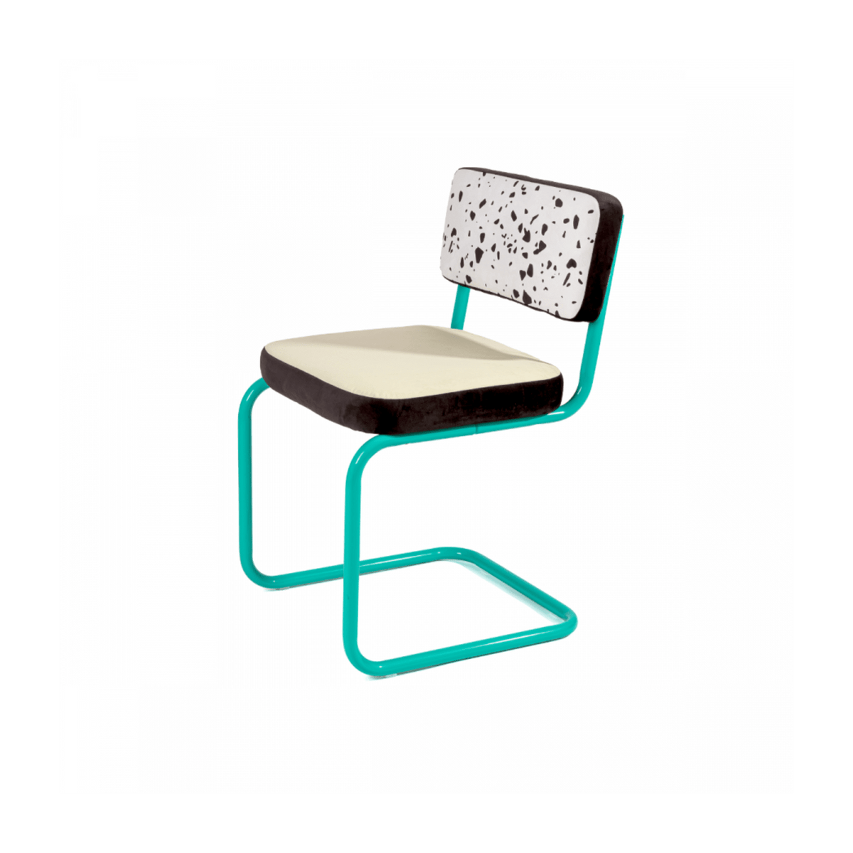 Chaise en métal vert et tissu motif vache Terrazzo - Seletti - The Cool Republic
