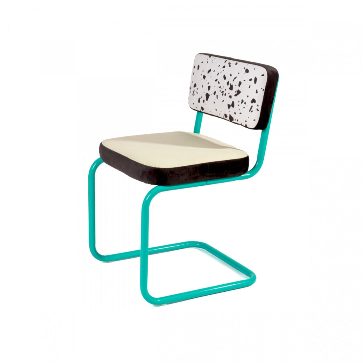 Chaise en métal vert et tissu motif vache Terrazzo - Seletti - The Cool Republic