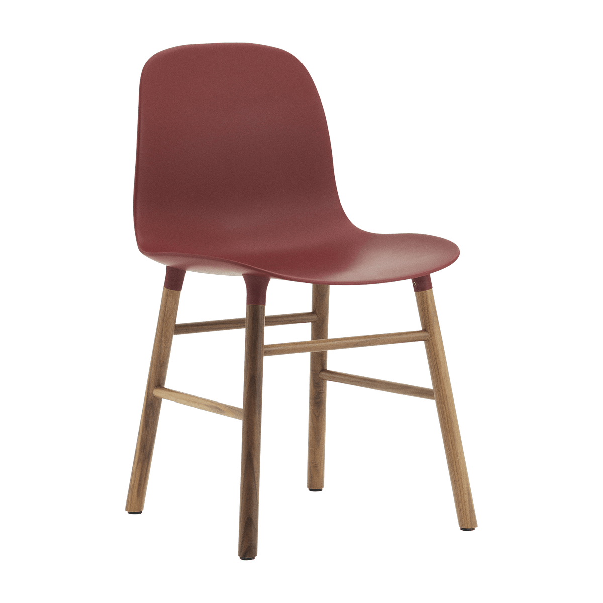 Chaise en noyer naturel et pp rouge Form - Normann Copenhagen - The Cool Republic