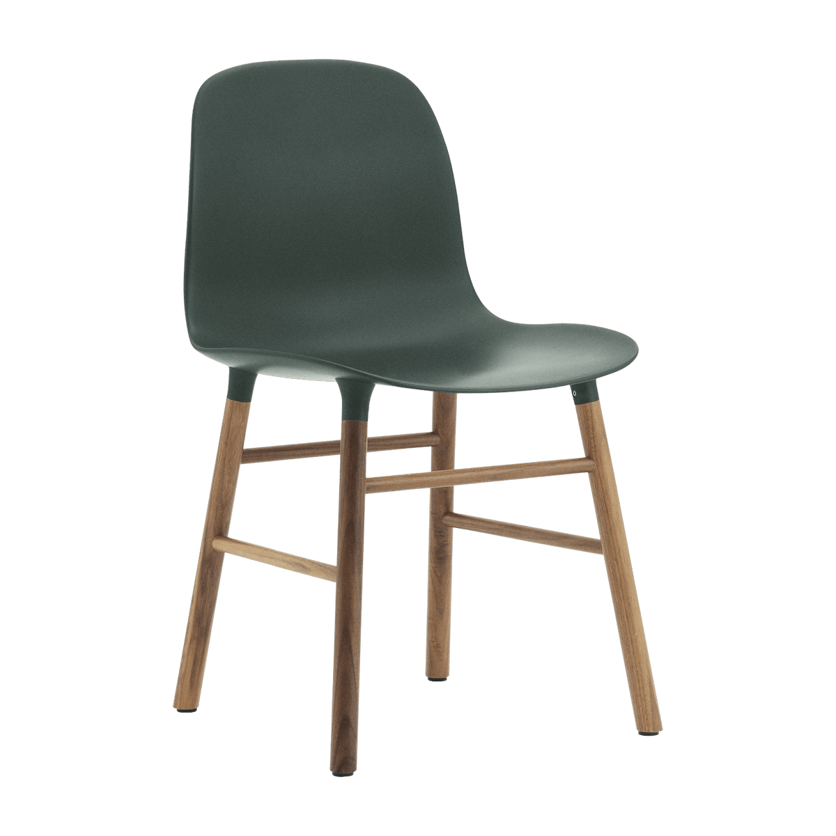 Chaise en noyer naturel et pp vert Form - Normann Copenhagen - The Cool Republic