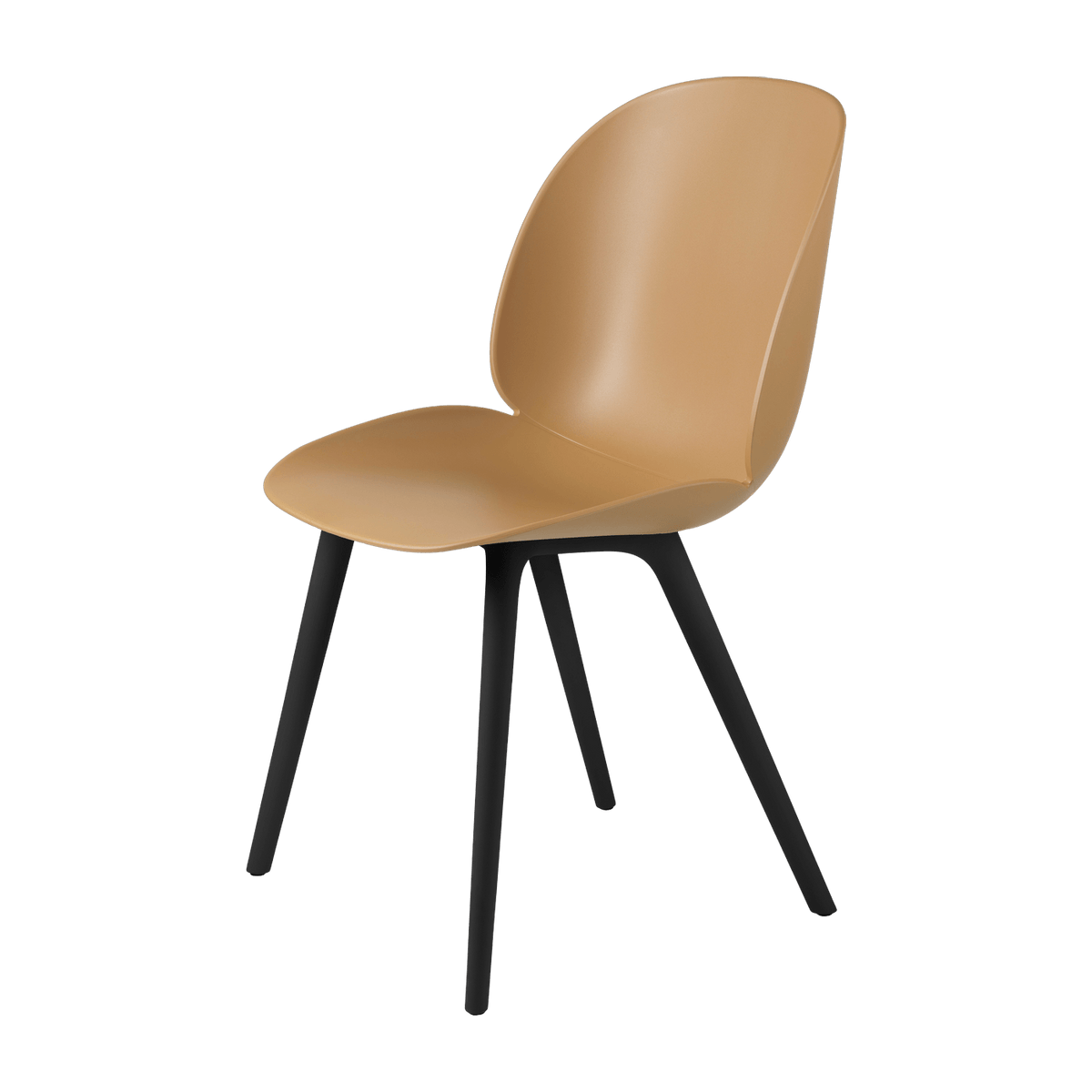 Chaise en plastique ambre et base noire Beetle - Gubi - The Cool Republic