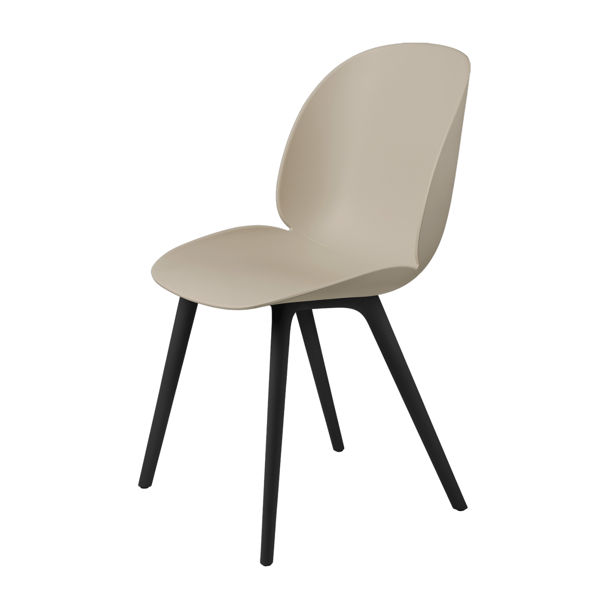 Chaise en plastique beige et base noire Beetle - Gubi - The Cool Republic