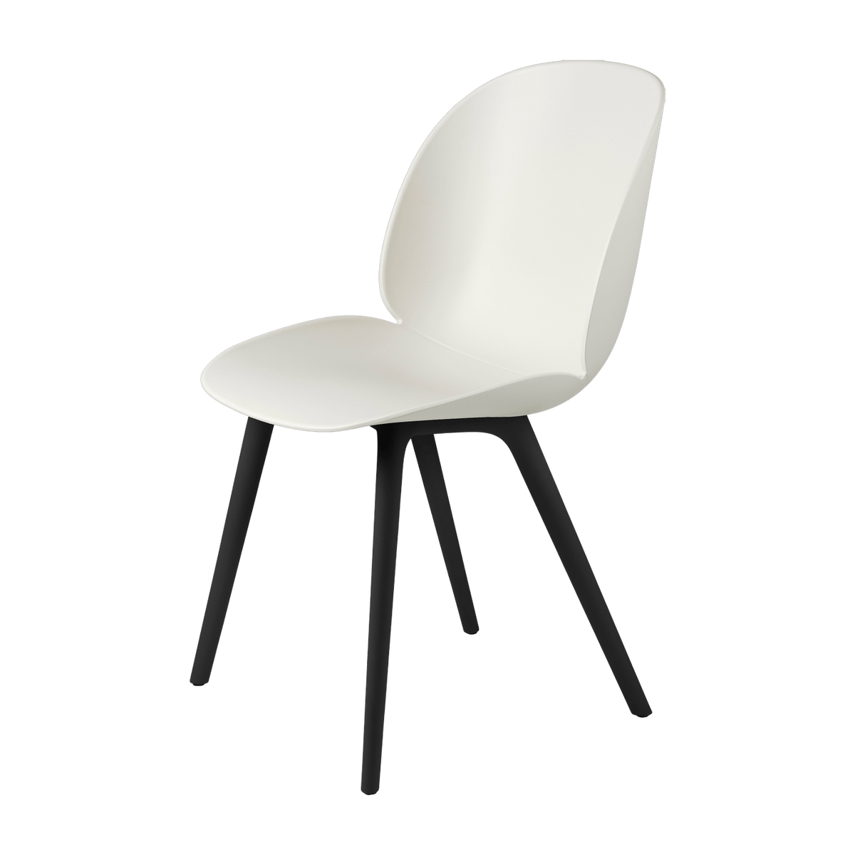 Chaise en plastique blanc et base noire Beetle - Gubi - The Cool Republic