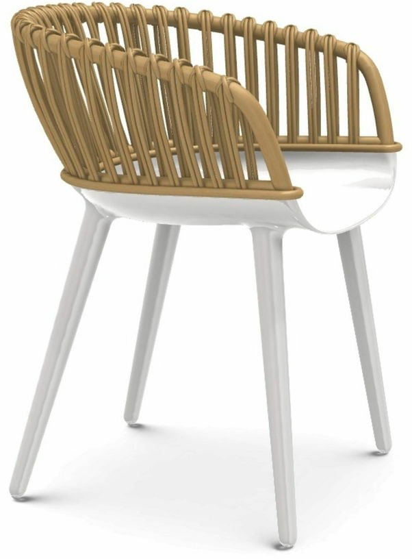 Chaise en plastique blanc et osier Cyborg Club - Magis - The Cool Republic