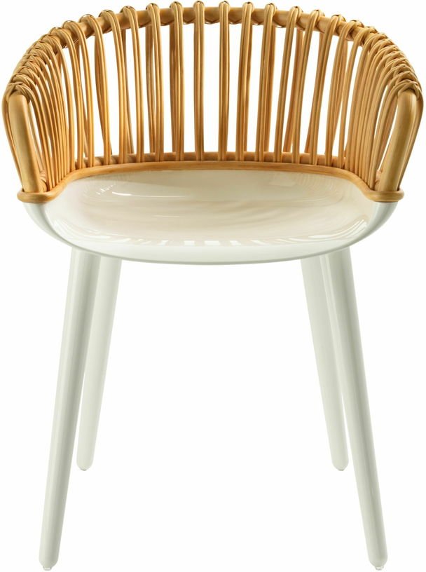 Chaise en plastique blanc et osier Cyborg Club - Magis - The Cool Republic