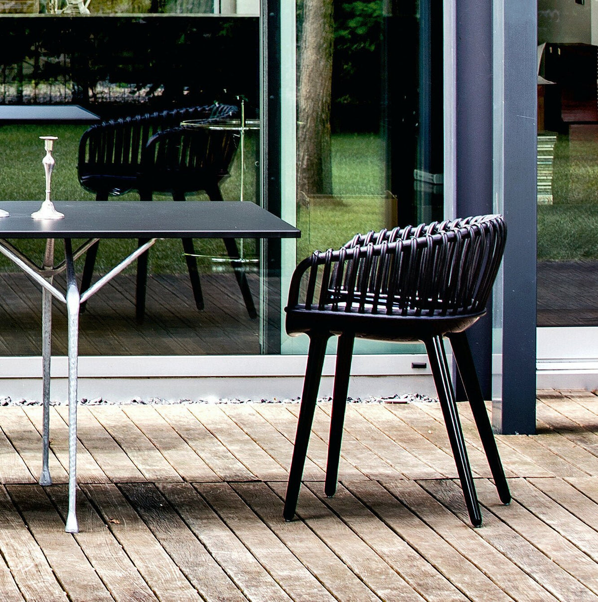 Chaise en plastique et osier noir Cyborg Club - Magis - The Cool Republic