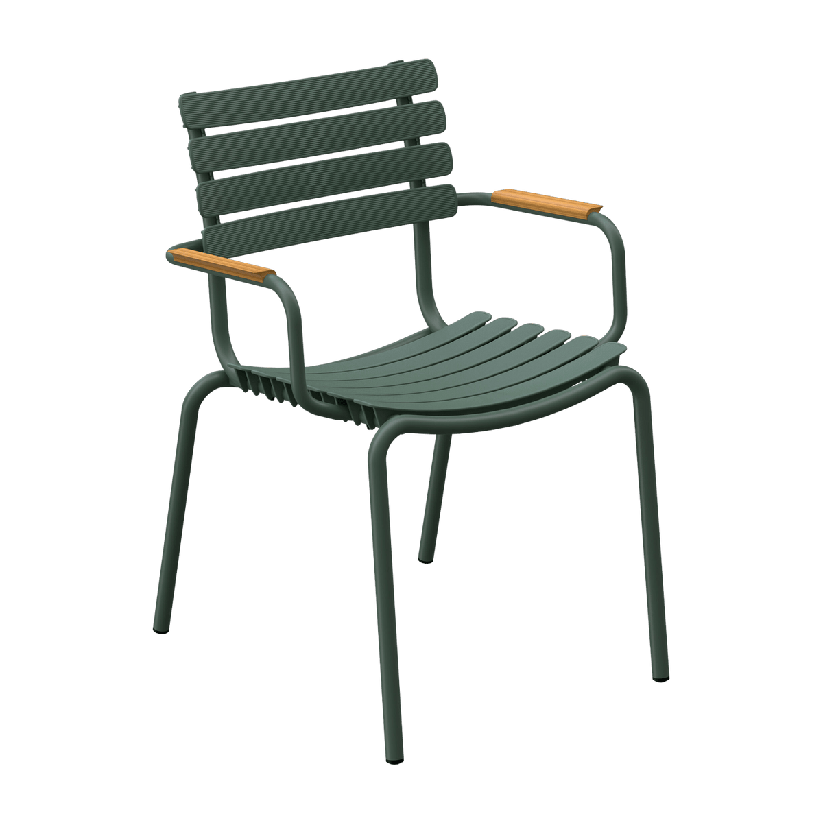 Reclips olive green aluminum and bamboo chair - Houe - The Cool Republic