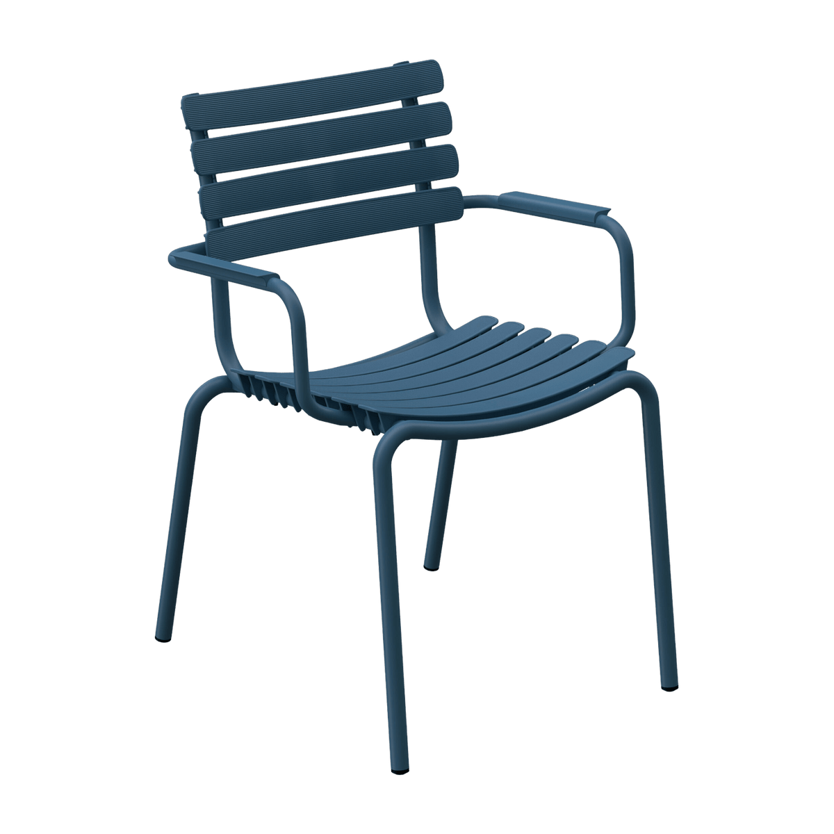 Chaise en plastique recyclé et aluminium bleu ciel Reclips - Houe - The Cool Republic