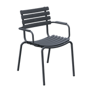 Chaise en plastique recyclé et aluminium grise Reclips - Houe - The Cool Republic