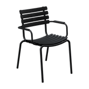 Chaise en plastique recyclé et aluminium noire Reclips - Houe - The Cool Republic