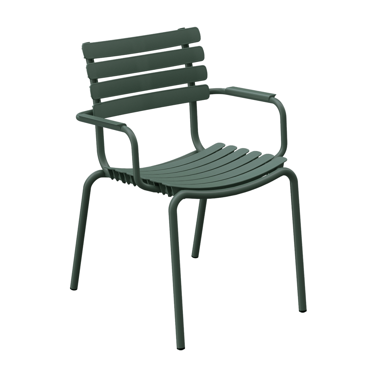 Reclips recycled plastic and olive green aluminum chair - Houe - The Cool Republic