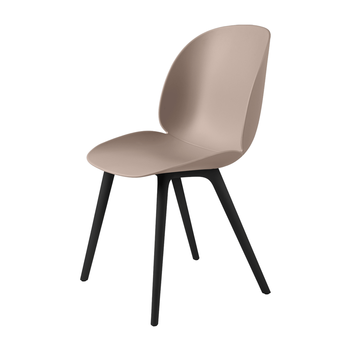 Chaise en plastique rose et base noire Beetle - Gubi - The Cool Republic
