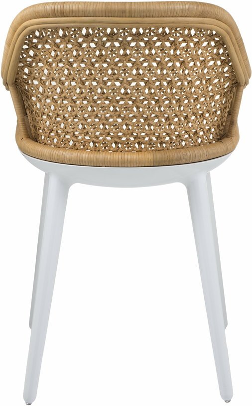 Chaise en polycarbonate blanc et osier Cyborg Elegant - Magis - The Cool Republic