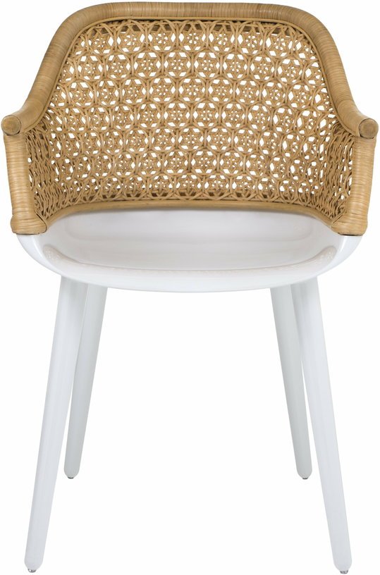 Chaise en polycarbonate blanc et osier Cyborg Elegant - Magis - The Cool Republic