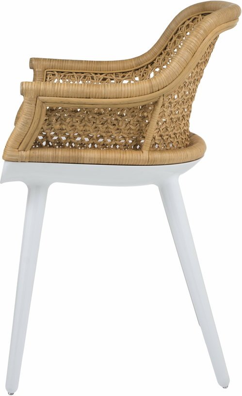 Chaise en polycarbonate blanc et osier Cyborg Elegant - Magis - The Cool Republic