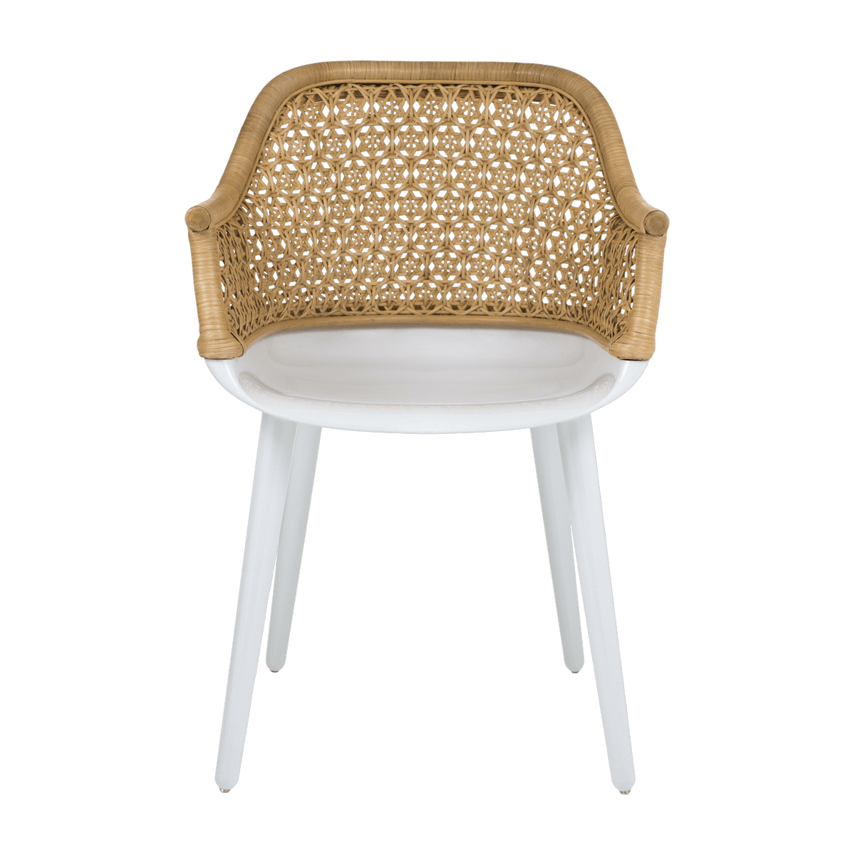 Chaise en polycarbonate blanc et osier Cyborg Elegant - Magis - The Cool Republic
