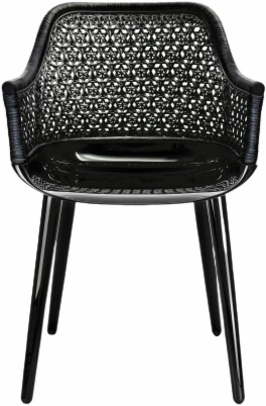 Chaise en polycarbonate et osier noir Cyborg Elegant - Magis - The Cool Republic