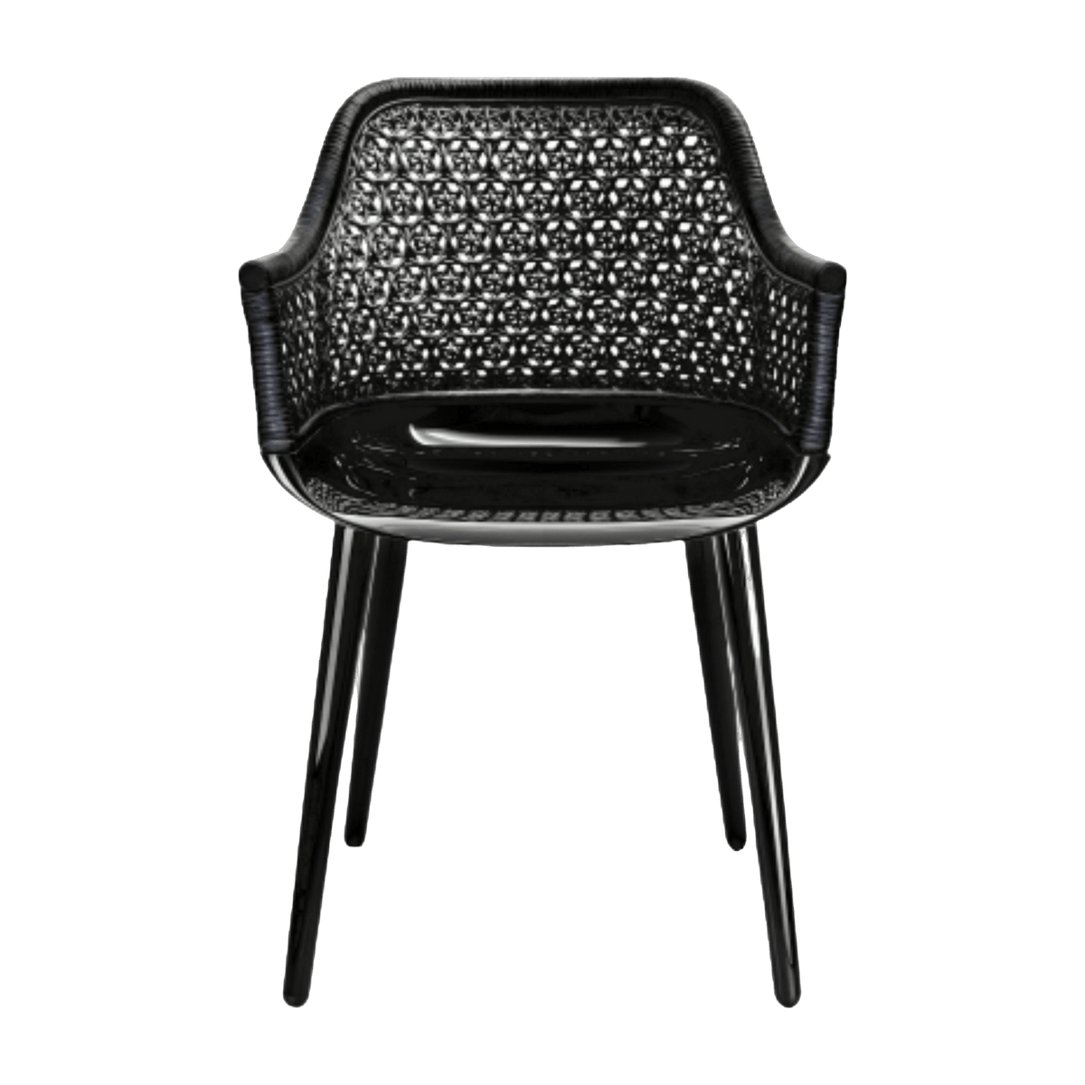 Chaise en polycarbonate et osier noir Cyborg Elegant - Magis - The Cool Republic
