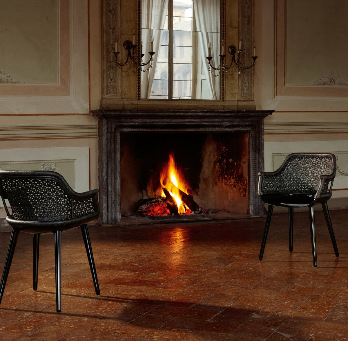 Chaise en polycarbonate et osier noir Cyborg Elegant - Magis - The Cool Republic