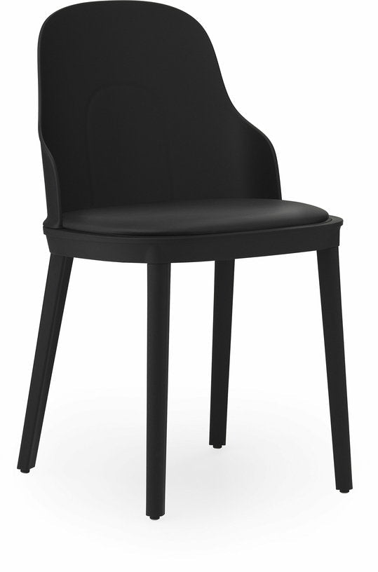 Chaise en polypropylène à l'assise en cuir noir Allez noir - Normann Copenhagen - The Cool Republic