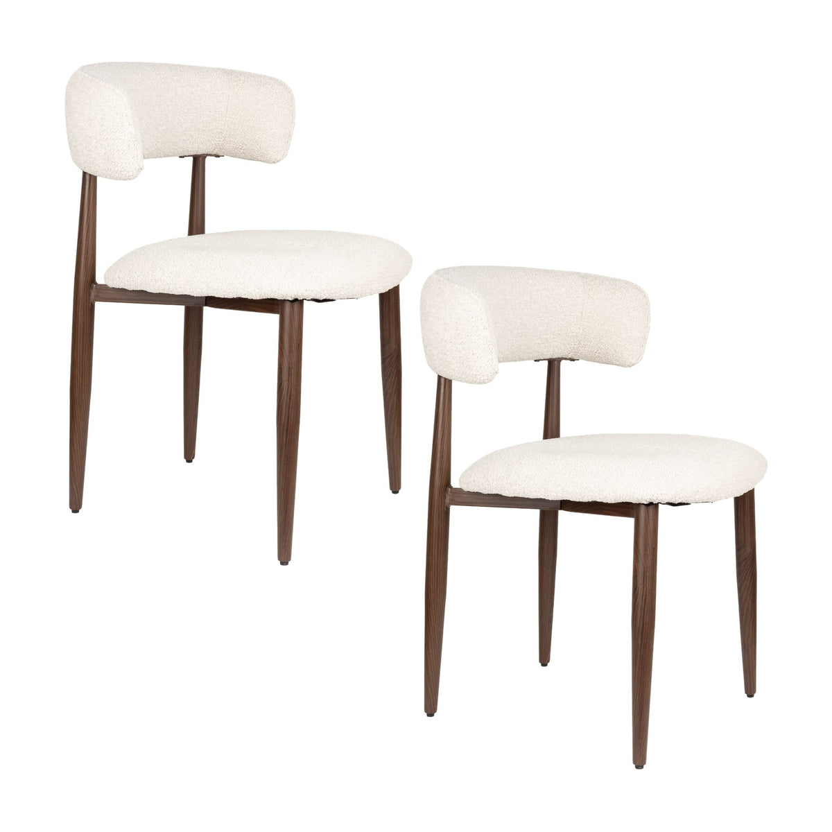 Chaise en tissu beige et bois marron 48x57,5x79cm Aveline - White Label Living — vue 14