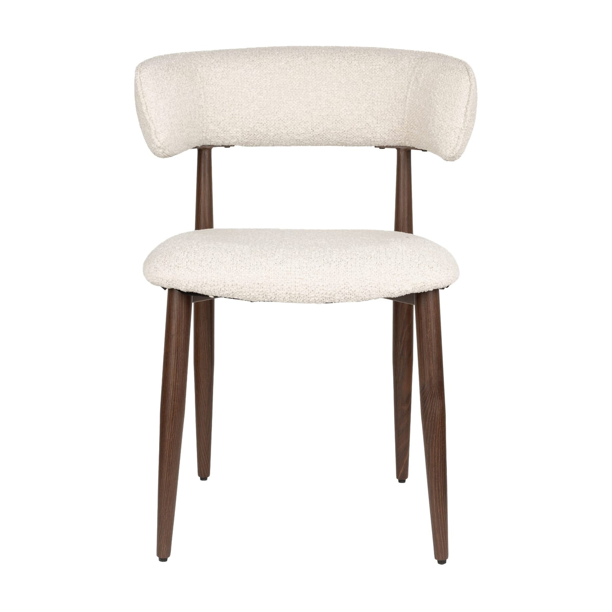 Chaise en tissu beige et bois marron 48x57,5x79cm Aveline - White Label Living — vue 4