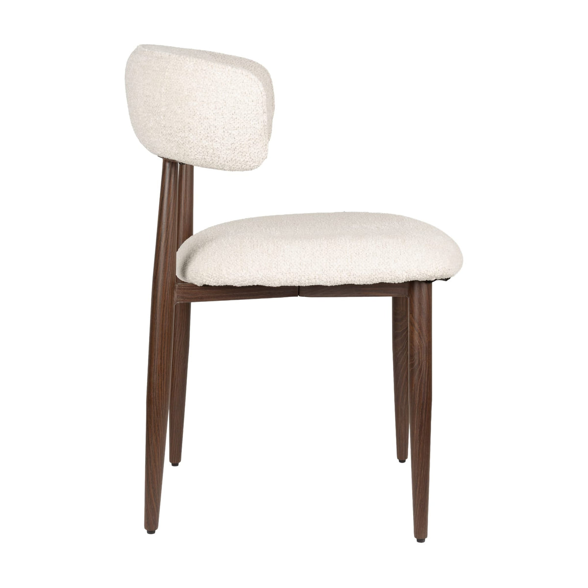 Chaise en tissu beige et bois marron 48x57,5x79cm Aveline - White Label Living — vue 5