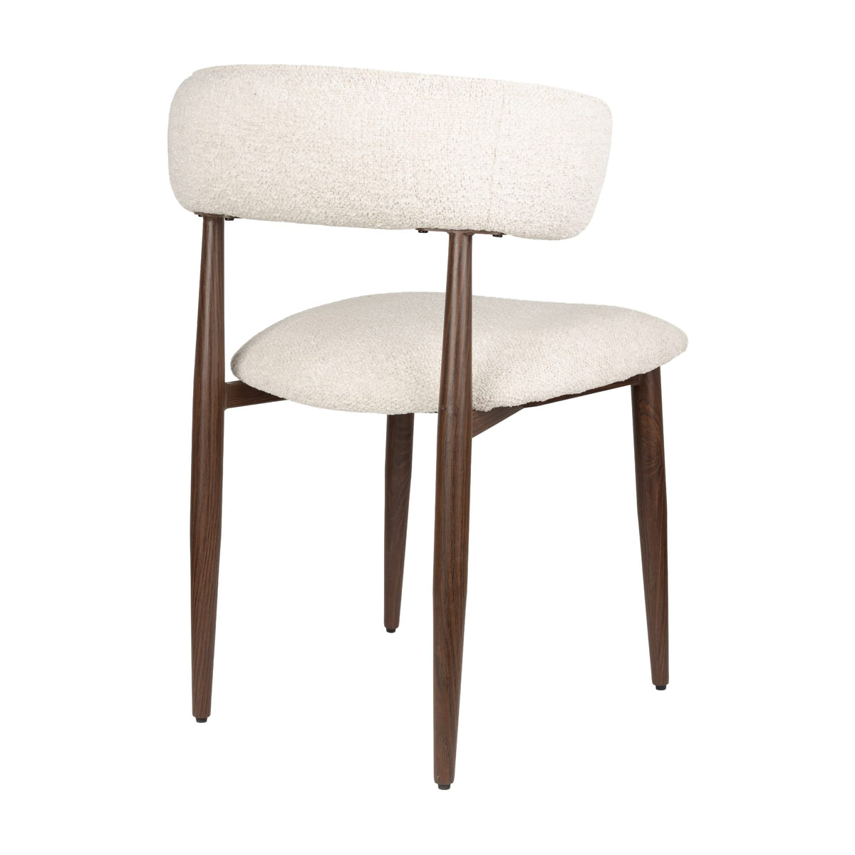 Chaise en tissu beige et bois marron 48x57,5x79cm Aveline - White Label Living — vue 6