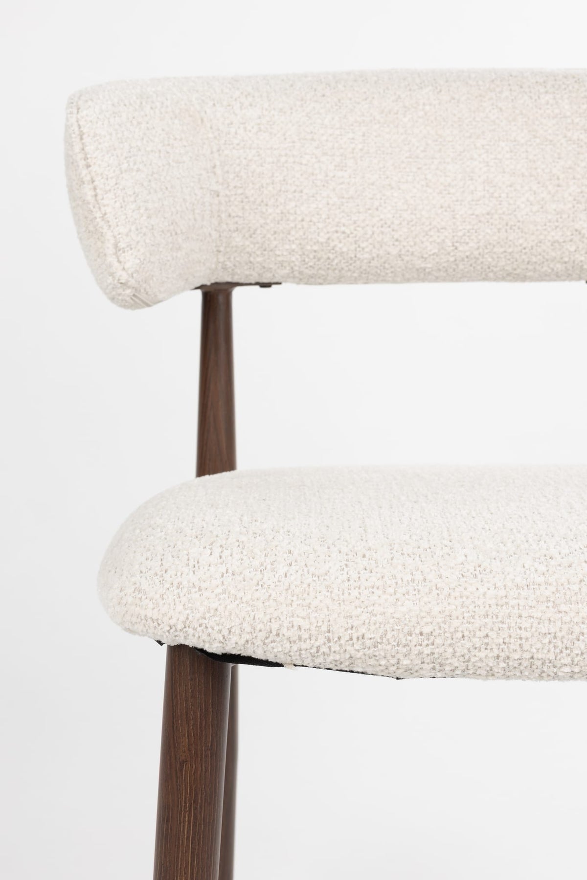 Chaise en tissu beige et bois marron 48x57,5x79cm Aveline - White Label Living — vue 8