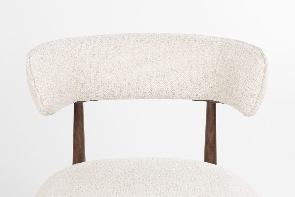Chaise en tissu beige et bois marron 48x57,5x79cm Aveline - White Label Living — vue 9
