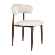 Chaise en tissu beige et bois marron 48x57,5x79cm Aveline - White Label Living
