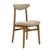 Chaise en tissu beige et frêne foncé 52 x 45 bouclé Série 200-190 - 366 Concept - The Cool Republic