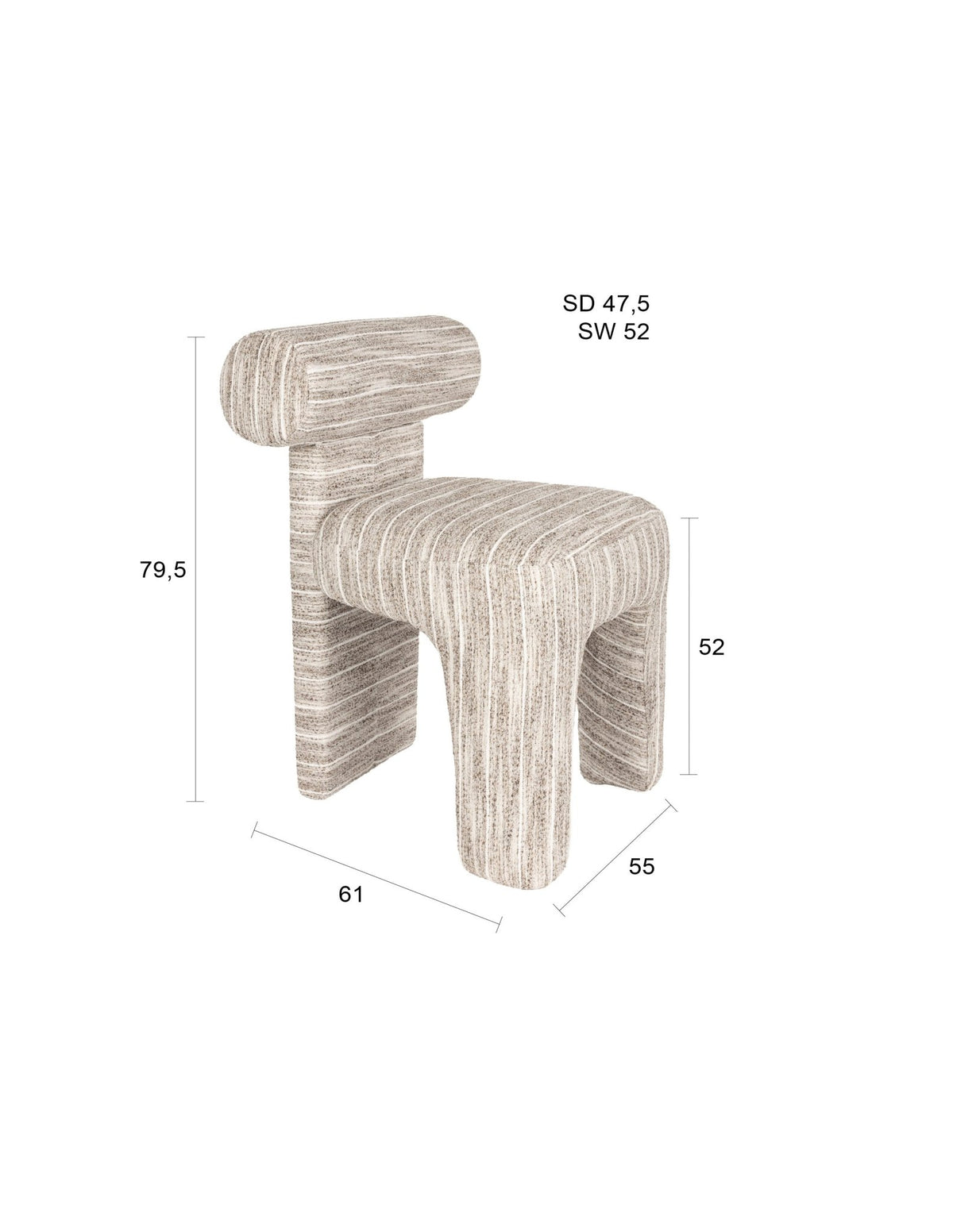 Chaise en tissu beige Vania - The Cool Republic - The Cool Republic
