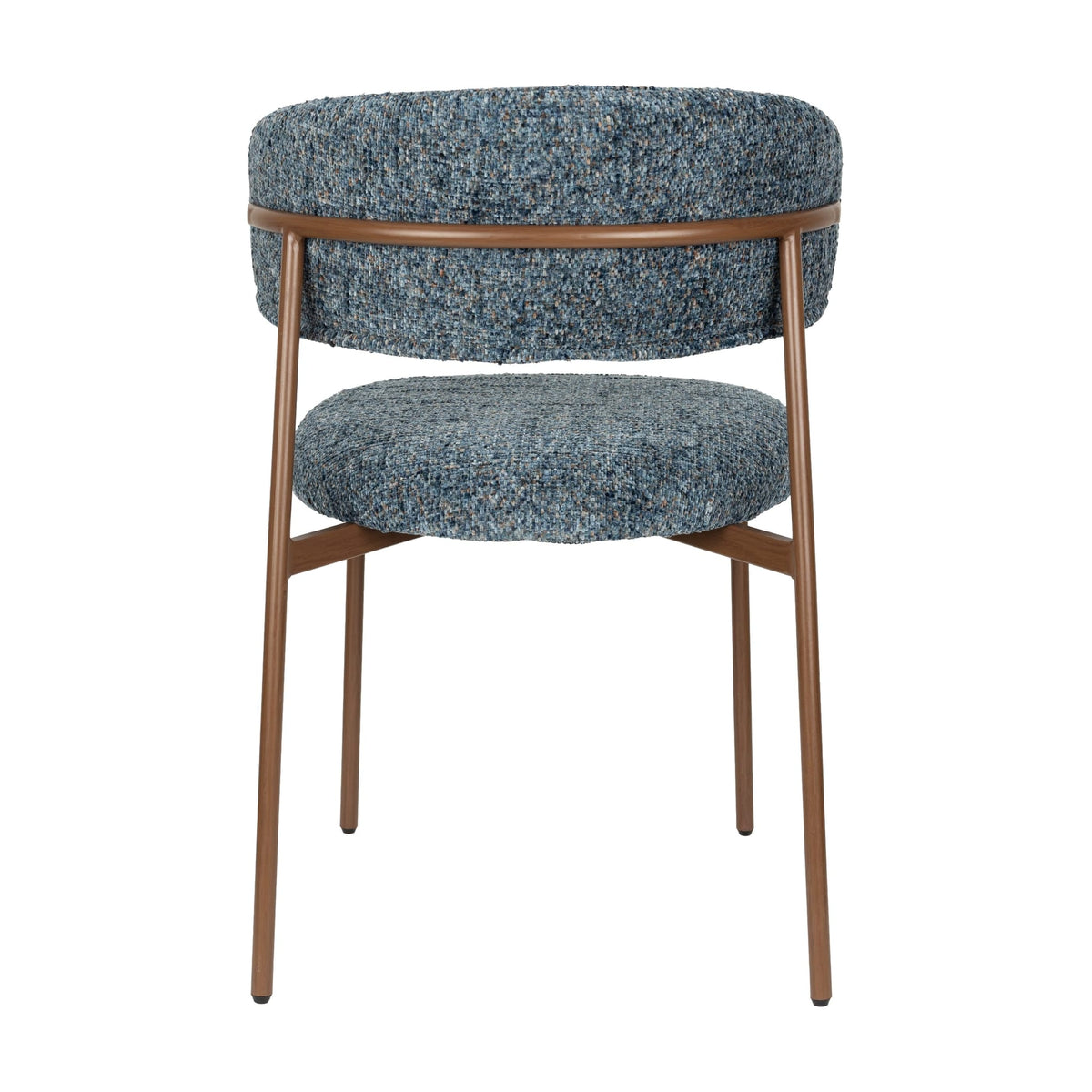 Chaise en tissu bleu chiné et métal marron 56,5x56,5x79cm Finn - White Label Living — vue 7