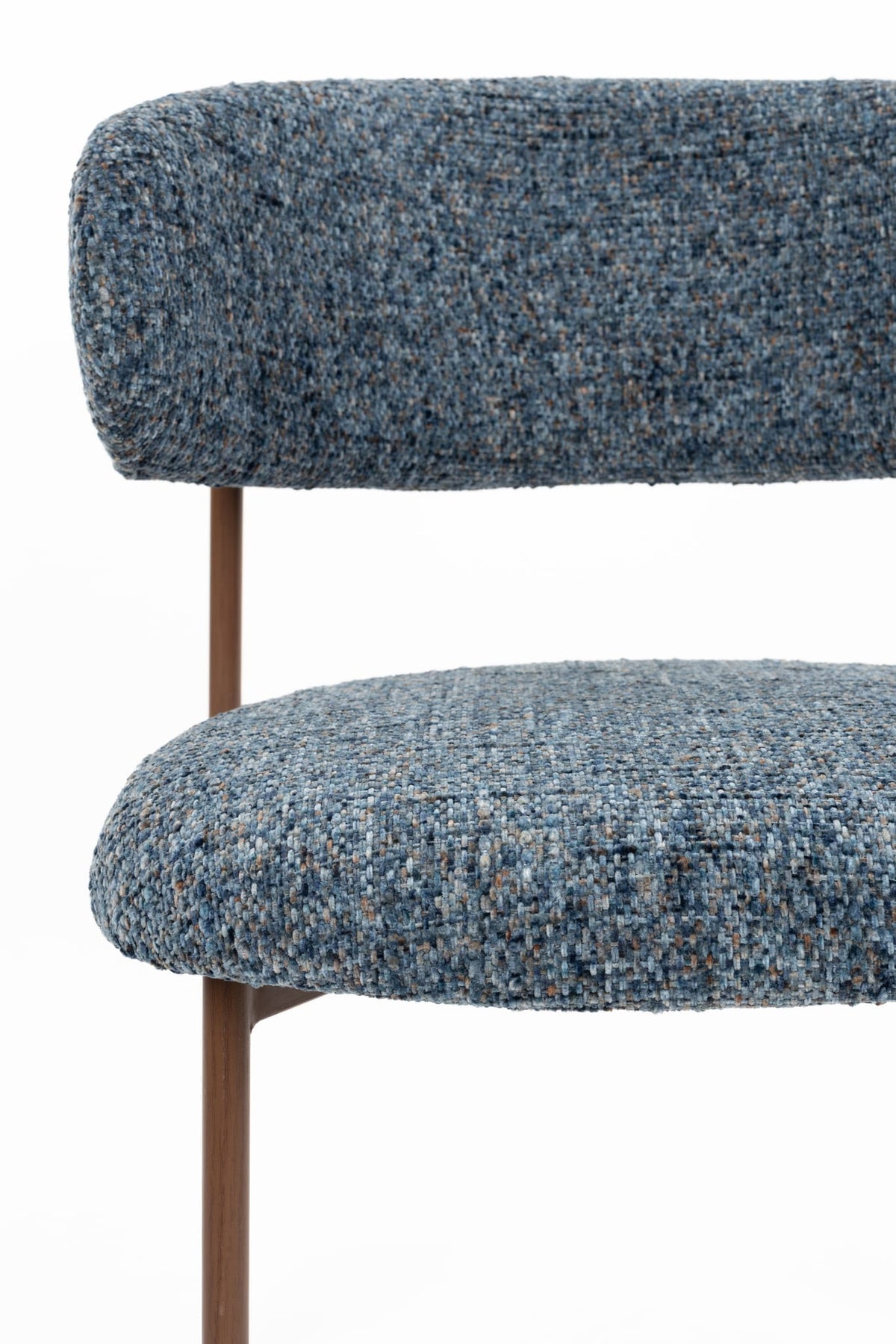 Chaise en tissu bleu chiné et métal marron 56,5x56,5x79cm Finn - White Label Living — vue 9