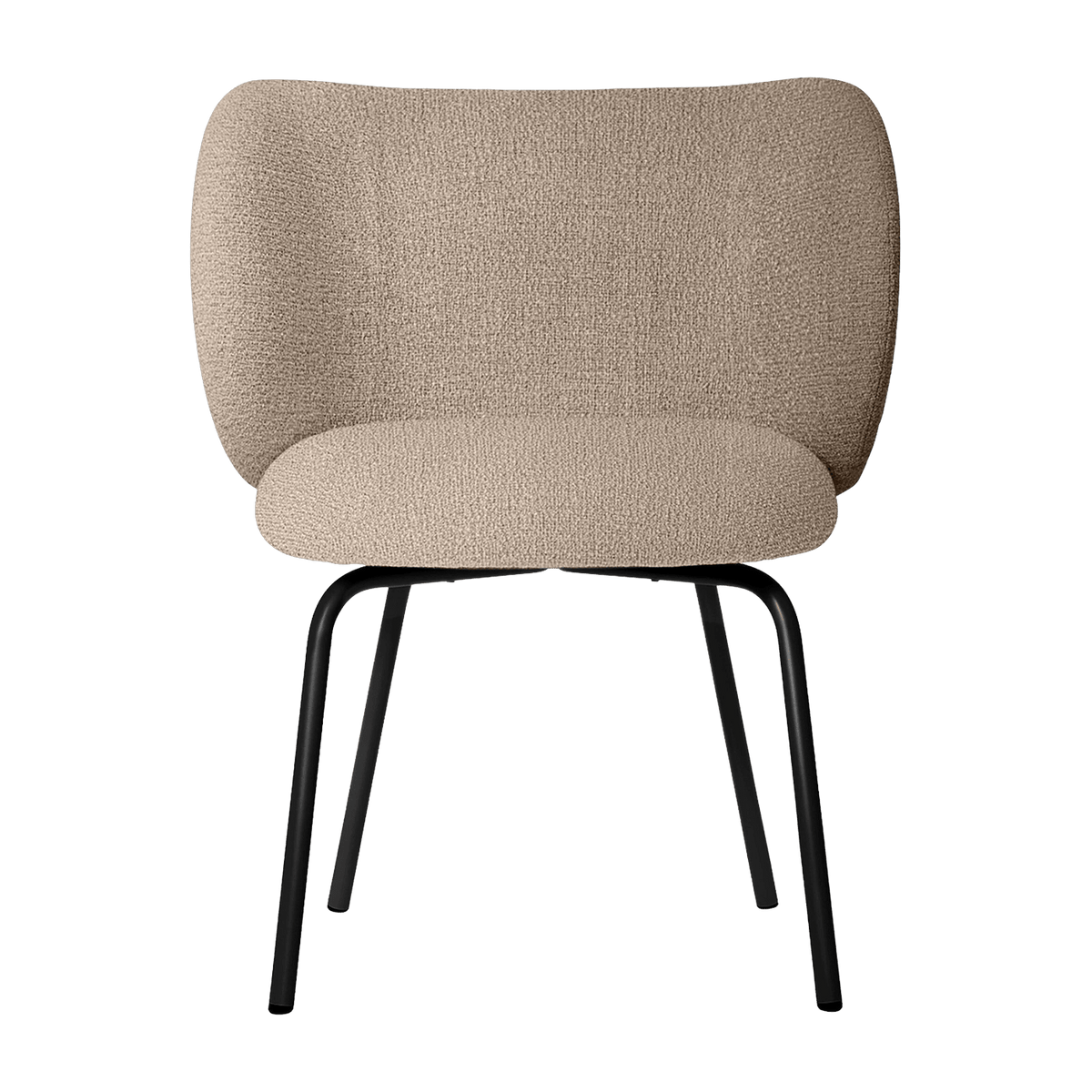 Chaise en tissu bouclé beige sur pieds noirs 69 x 69 cm Rico - Ferm Living - The Cool Republic