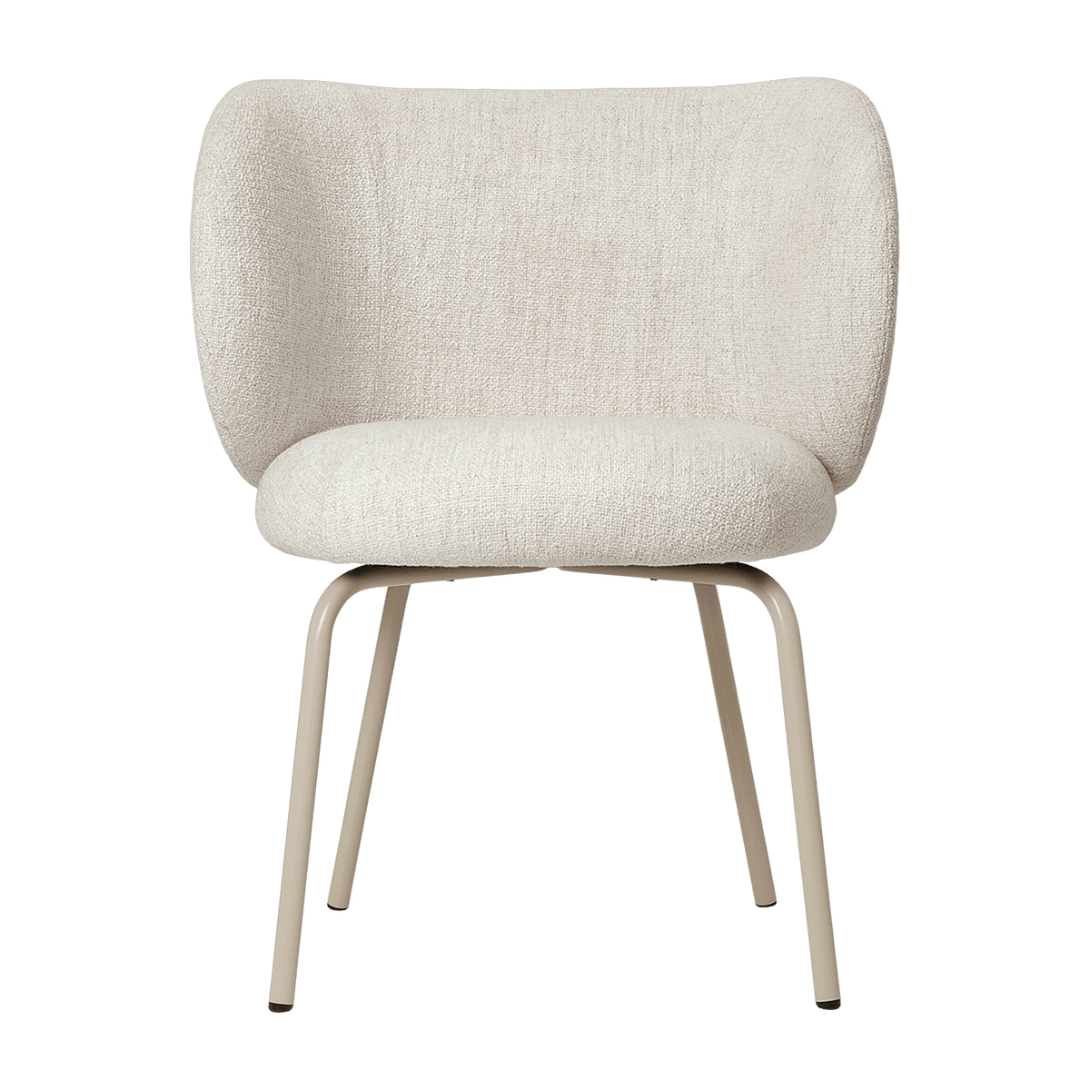 Chaise en tissu bouclé blanc sur pieds beiges 69 x 69 cm Rico - Ferm Living - The Cool Republic